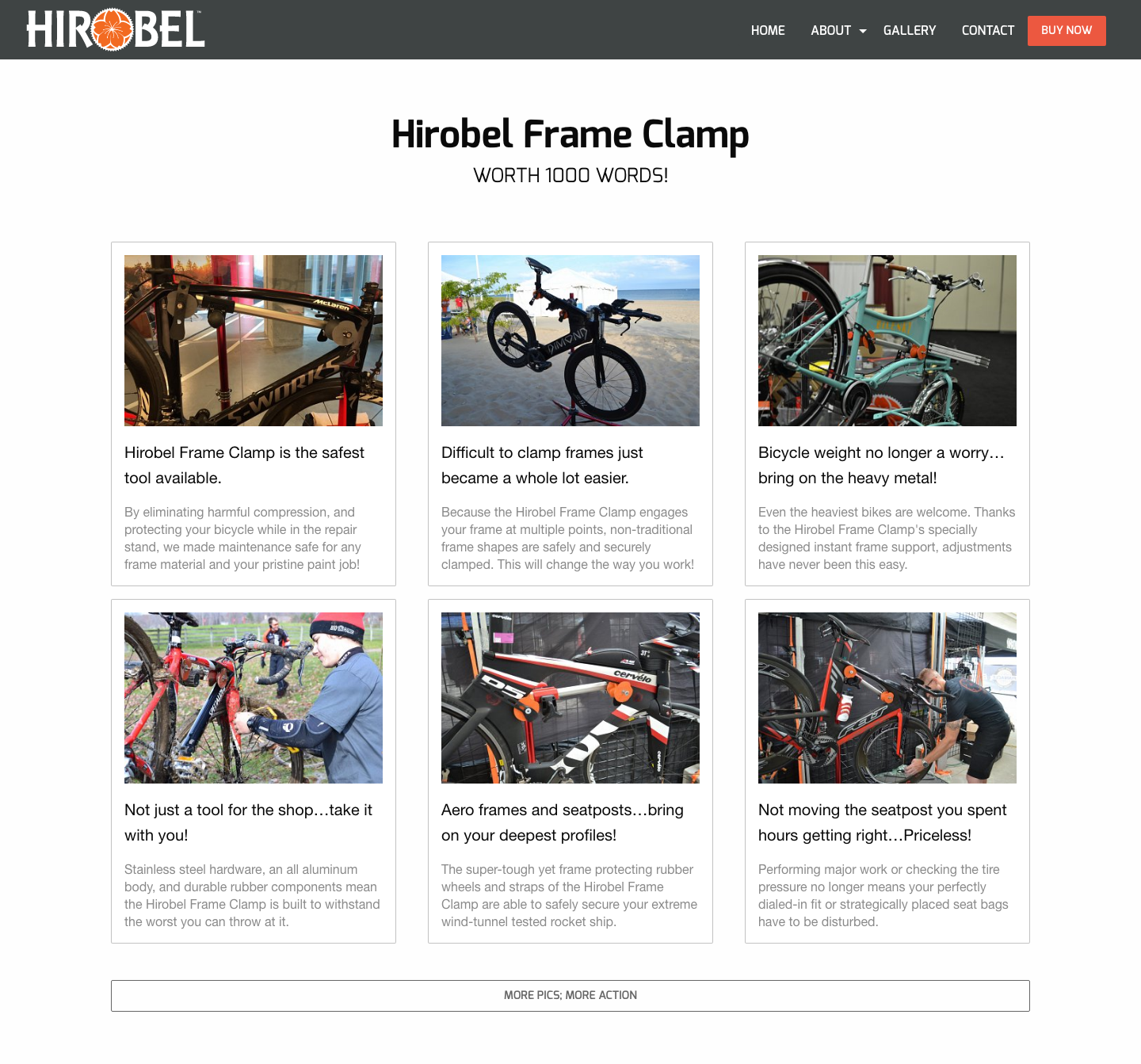 Hirobel images, landing page, link to gallery